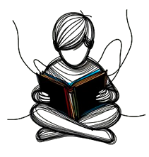 criança lendo livro sentada
