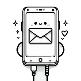 desenho de celular com desenho de carta dentro