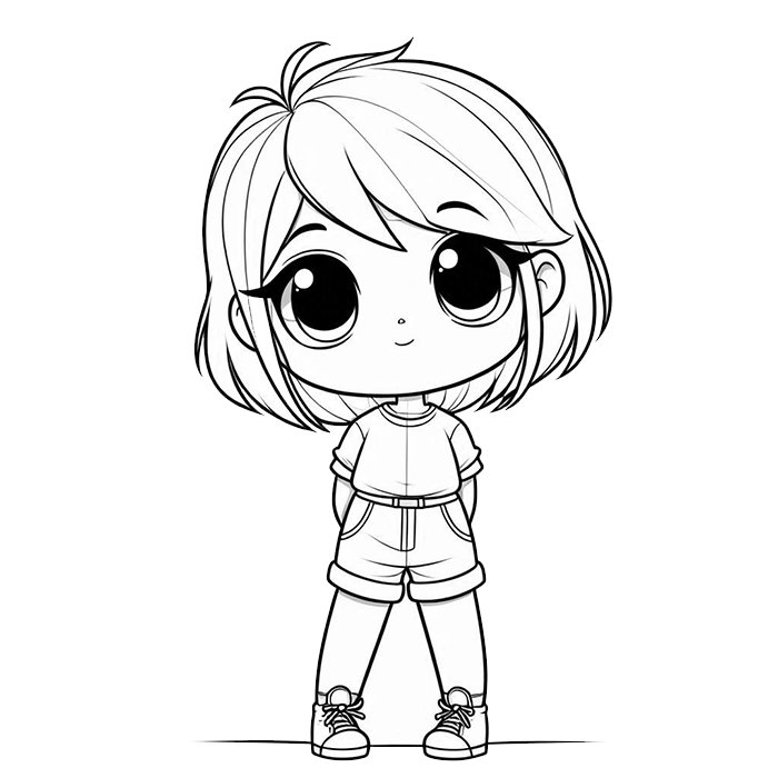 desenho simplificado de uma criança do sexo feminino